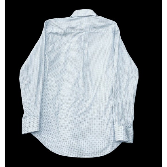 Peter Millar White Blue Dots Button Up Shirt Medium Long Sleeve Cotton Collared - Picture 5 of 10